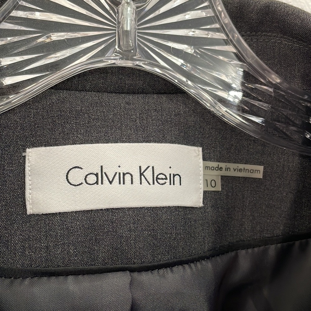 Calvin Klein Two Button Notch Collar Blazer Charcoal Size 10 - Picture 6 of 9